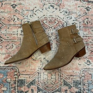 Zara Booties with Gold Bead Details
